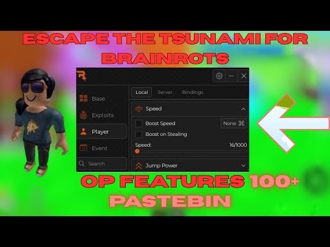 Escape From The Tsunami For Brainrot Script [Pastebin] - Auto Farm,Auto Walls,Auto Collect Brainrots