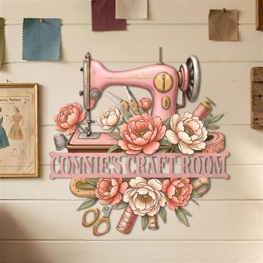 Personalized Sewing Room Metal Sign, Sewing Studio Wall Art, Grandma's Sewing Room Decor - Etsy