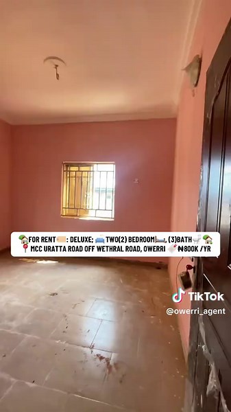 🏡FOR RENT🏷️: DELUXE; 🛋TWO(2) BEDROOM🛏️, (3)BATH🚽📍MCC URATTA ROAD OFF WETHRAL ROAD, OWERRI 🔖₦800K /YR🏡 🗝Features🔰 🏠En-suite (3)Toilets🚽✅ 🏠Steady Light💡(⭐️⭐️⭐️⭐️/5)✅ 🏠Clean Water🚰✅ 🏠Spacious Bedroom🛏✅ 🏠Living Room🛋✅ 🏠Wardrobe Space🪟✅ 🏠Kitchen Unit Space🗄✅ 🏠CTR🚶‍♀️✅ 🏠Gated Compound With Security👮✅ 🌐LOCATION: Mcc Uratta Road Off Wethral Road, Owerri Imo State. 🔖RENT: ₦800K /YR 〽️Annual, C/A ₦200K 📡AGENCY: 15% Secure Area🏡 Call/WhatsApp: 📞☎️ 09168992017 Call: 📞081146