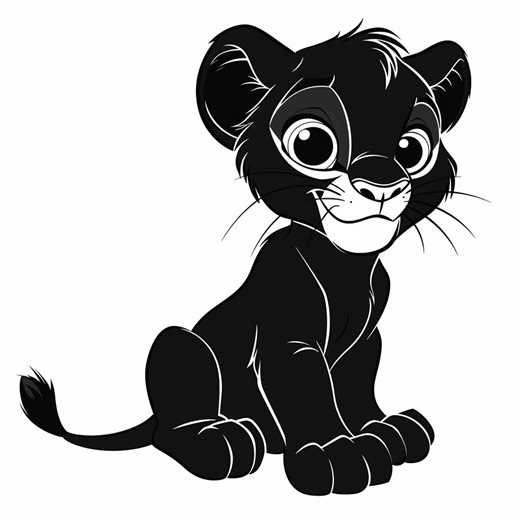 Panther Cartoon Black and White Bundle 1 115 Digital Ai Line Art PNG-SVG (digital Download) - Etsy