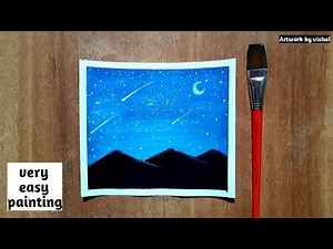Easy Night Sky Watercolor Painting for Beginners || step by step Tutorial