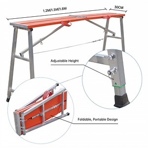 [Hot Item] Wholesale Foldable Adjustable Lightweight Aluminum Alloy Portable Scaffolding Work Platform Horse Stool