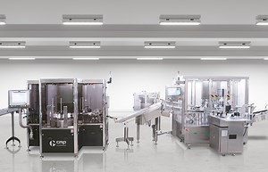 Packaging line for pre-filled syringes