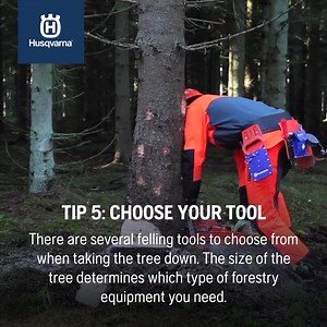 5 steps to successful tree felling.🌳 Successful tree felling requires the right tools for the job and the right technique. Follow these five steps for safety, efficiency, and success on every felling job. 🔗Link in Bio to learn more. | Husqvarna