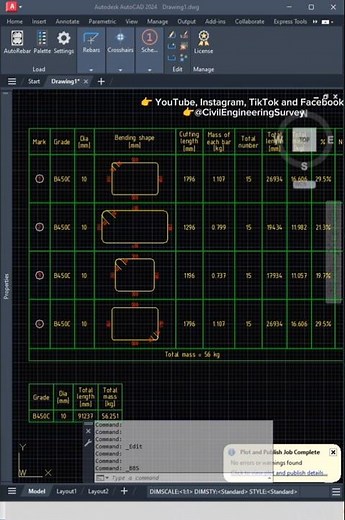 Fast BBS in AutoCAD Using Autorebar 💥 Not Same as Manual Calculation #autocad #bbs #tutorial