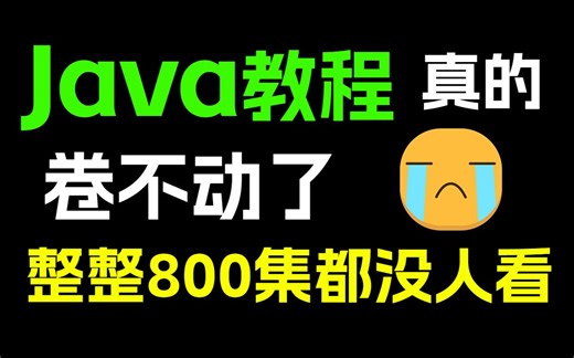 【Java教程800集】目前B站最完整的Java教程，包含所有干货内容！这还没人看，我是真没法了