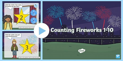 Counting Fireworks 1-10 PowerPoint