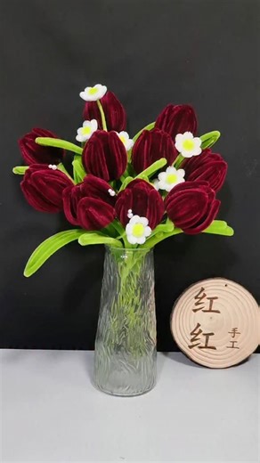 Kawatbulu 🐛 | Tutorial bunga tulip merah dari kawat bulu 💐 | Instagram