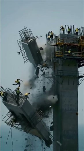 Horrifying bridge construction collapse caught on camera. #accident