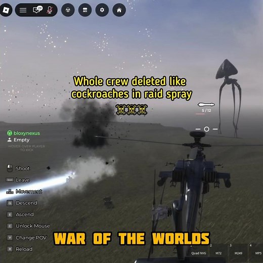 Chaotic encounter with an Uberpod Roblox War of the Worlds #roblox #shorts #memes #waroftheworlds