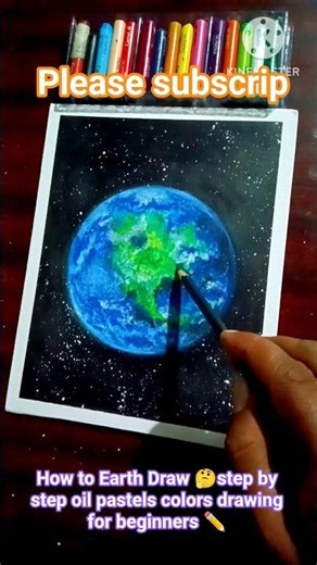 how to Earth Draw 🤔step by step oil pastels colors drawing for beginners #colordrawing #pencilart#