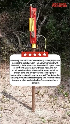 Jarad shares his ManSaver Post Driver experience: Made in USA, perfect for fencing! #Farming