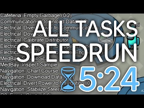 The Skeld - All Tasks Speedrun in 5:24 - Among Us