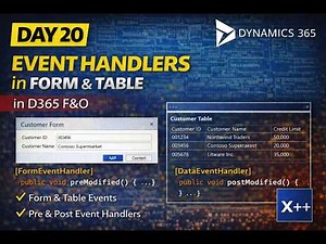 Day 20 | Event Handlers in Form & Table | D365 F&O X++ Tutorial