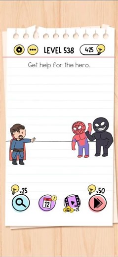 Brain Test: Tricky Puzzles Level 538 - Get help for the hero! 🦸‍♂️ (Walkthrough & Solution)