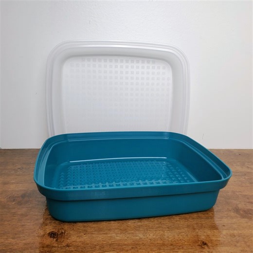 Tupperware Season Serve Marinating Container Large Teal BBQ Prep 1294 New - Etsy