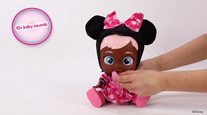 Cry Babies Disney Nurturing Baby Doll Inspired by Minnie Mouse, Dressed Up in The Iconic Pink Dress and Cries Real Tears for Kids Age 18 Months and Up