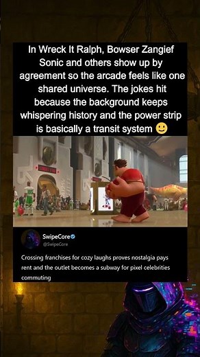 In Wreck It Ralph (2012), licensed game icons cameo inside the arcade world.