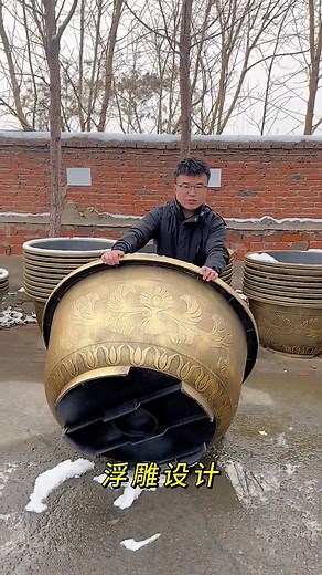 Giant Antique Golden Flower Pot – Luxury Outdoor Garden Decor 😱🌿 part 2197