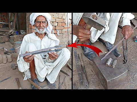 Senior Blacksmith Making Fire Tong | Technique of Steel Bending | Best DIY Fire Tong