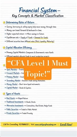 CFA Level 1 Explained in 5 Minutes 😱 | Financial System Simplified #financialinstitute#cfa #cfalevel