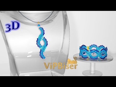 Beaded Pendant Wave. 3D Beading Tutorial