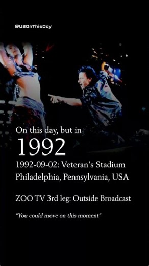 U2 - Mysterious Ways (1992-09-02: Veteran's Stadium - Philadelphia, Pennsylvania, USA)