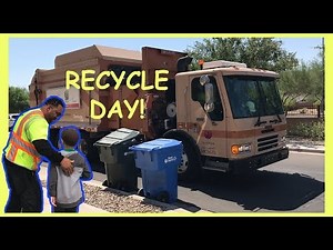 Boy Has Fun Chasing The Recycle Truck | GARBage Family Show