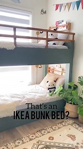 Sometimes I look at this bed and can’t believe it was an IKEA bunk bed! From the Mydal bed to a custom bed! Process saved to my highlights or hanashappyhome.com #ikeahack #ikeahackers #ikeakidsroom #ikeabunkbed #bunkbed #custombunkbed #pewtergreen | Hana - DIY, Design, Crafting
