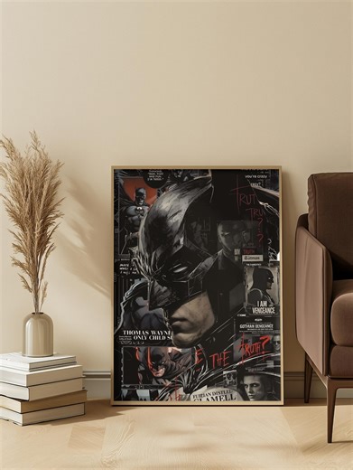 Vintage Batman Movie Poster | the Dark Knight Wall Art | DC Superhero Print | Comic Book Bedroom Decor | Dark Gothic Aesthetic Gift Idea - Etsy
