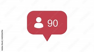 Animation footage of social media notification follower and friend request icon on transparent background (alpha channel)