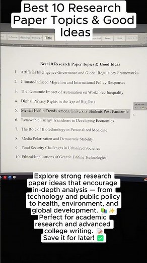 Best 10 Research Paper Topics & Good Ideas