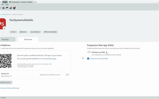 OutSystems快速入门之如何发布移动应用？