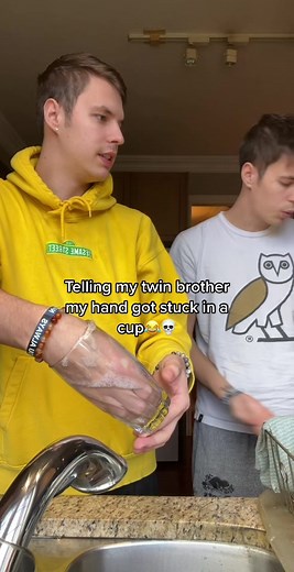 Twin Brother Hand Stuck in Cup Prank😂💀