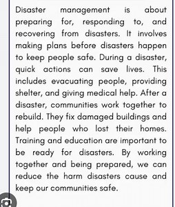 Disaster management is about preparing for, responding to, and ... | Filo