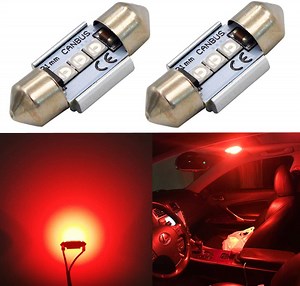 Alla Lighting DE3022 DE3175 LED Bulbs Super Bright 31mm CAN-BUS Festoon DE3021 3175 6428 3030 SMD Cars Trucks LED Interior Lights Dome Lights Map Light Trunk Light Step Light Courtesy Light, Pure Red