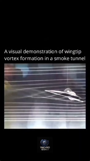 It's Techno World | Wind tunnel visualization of wingtip vortex formation. As air flows over the wing, pressure differences between the upper and lower... | Instagram