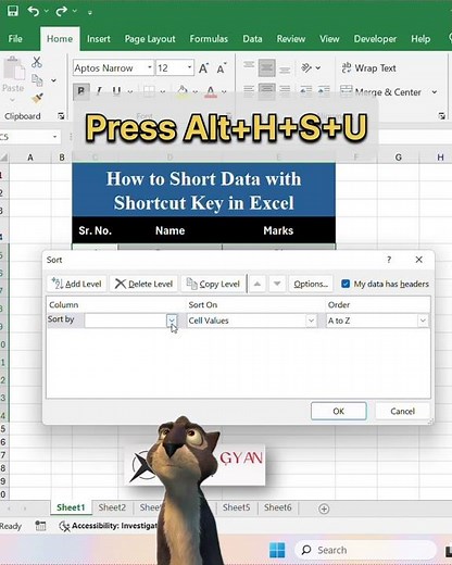 Excel Tip: Master the Custom Sort Shortcut.