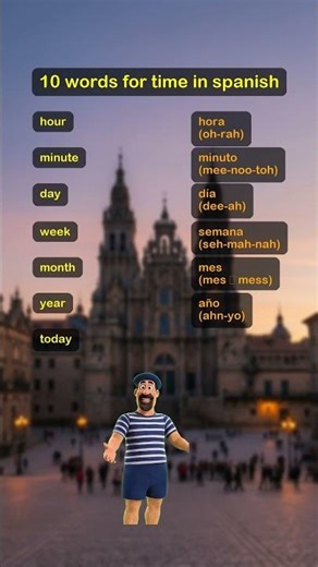 10 words for time in Spanish 🇪🇸 #LearnSpanish #SpanishVocabs