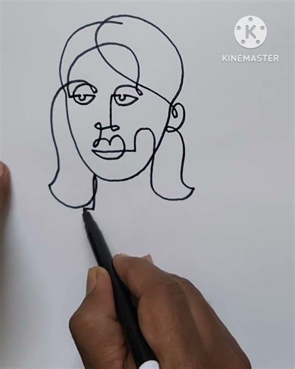 continuous One Line Drawing 😀 😍 😮 #drawing #question #onelinedrawing #linedrawing #shorts #sketch