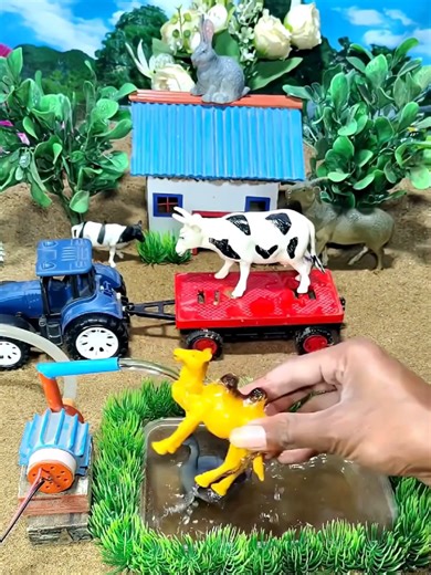 New video for kids washed 💦 the cow 🐄 duck 🦆 challenge for kids fun 😊 #usa🇺🇸 #farming #asmrtoys #tractor #🚜🚜🚜