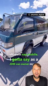 Is the Mitsubishi Delica the ultimate road trip Mobile? Check out this tour by @battles.digital it’s got rows of seats that convert, air conditioning and built-in curtains. It’s like a starter a little camper van. Please give Battles Digital a follow for more JDM tours. #jdm #campervan #vanlife | New Jersey Outdoor Adventures with Patrick