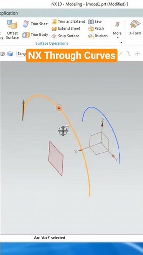 NX through curves Tutorials #onlineclasses #engineering #cad #autocadblocks