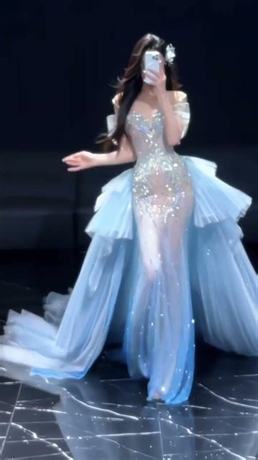 ✨ Stunning Blue Bridal Gown Transformation 👗💙 Fashion Show Magic#BridalGown #BlueDress