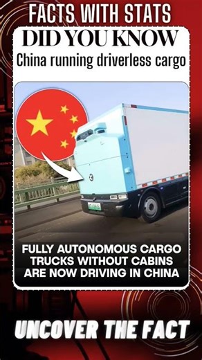 FACTS with STATS 4841 ∆ - China's driverless cargo #shorts #ytshort #facts