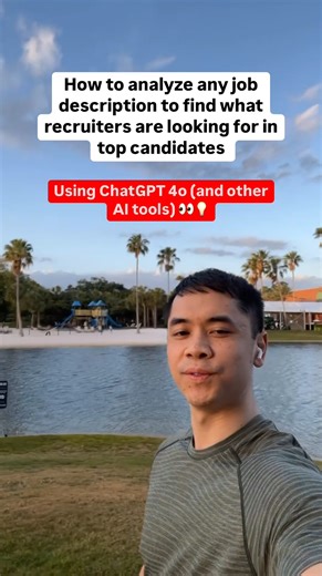 Follow me for more tips 👀💡 How to analyze any job description to find what recruiters are looking for in top candidates… using #ChatGpt4o and other AI tools 👀💡 Now, you can use a combination of #ChatGPT and other tools on @wonsulting AI to make an amazing resume, land interviews, and offers. Here’s how: 💡First, find a job description for a role you’re interested in 💡Use this prompt below👇 You are applying for (ROLE) and want to analyze the following job description: (COPY AND PASTE JOB DE