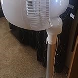 AIRMATE Standing Fan for Bedroom, 9" Blade Quiet 25dB Pedestal Fan with Remote, DC Motor, 12 Speeds, 960CFM High Airflow, 85ft, Adjustable Height (12"-37"), 12H Timer, 80° Oscillation fan, DarkBlue