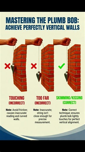 How to Achieve Perfectly Vertical Walls Using Plumb Bob | #Shorts