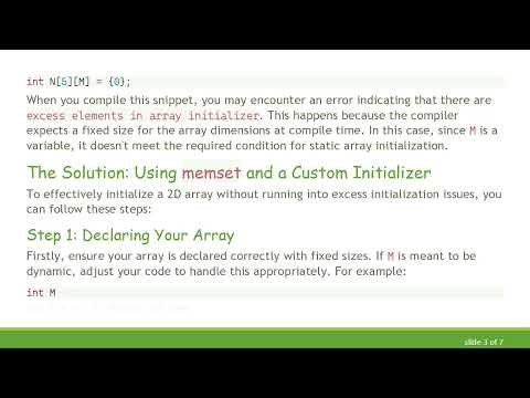 How to Overcome the Excess Elements in Array Initializer Error While Initializing a 2D Array in C