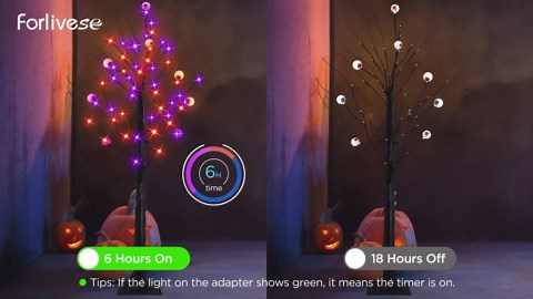2 Pack 4FT Lighted Black Halloween Tree with 96 Purple & Orange Lights, Higher Size, Timer LED Soopky Tree Lights for Outdoor Garden Porch Home Yard Halloween Decoration